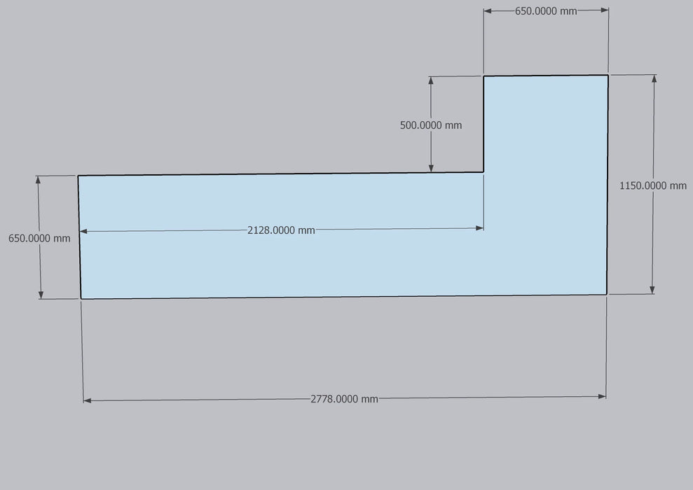 Style 1 - L Shape Custom Epoxy Countertop for Thomas - 277.8*115*65*50cm