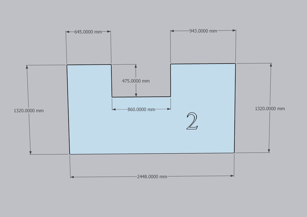 Style 2 - Custom Epoxy Table for Thomas - 244.8*132*94.3*86*64.5*47.5cm
