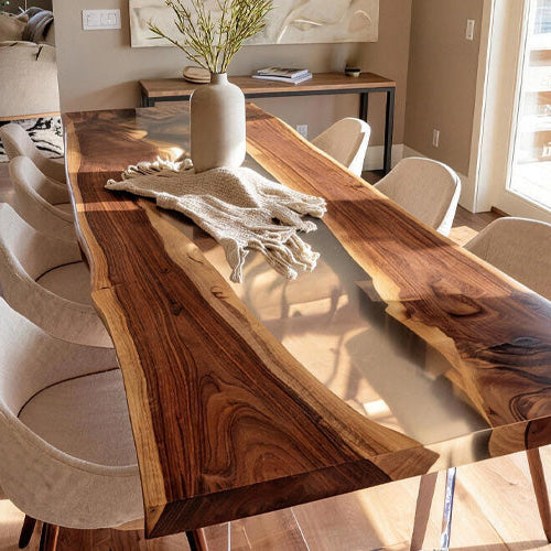 The Art and Craft Behind Stunning Live Edge Epoxy Dining Tables