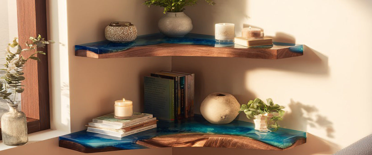 Elevate Your Space: Wood Epoxy Floating Shelves for Modern Interiors