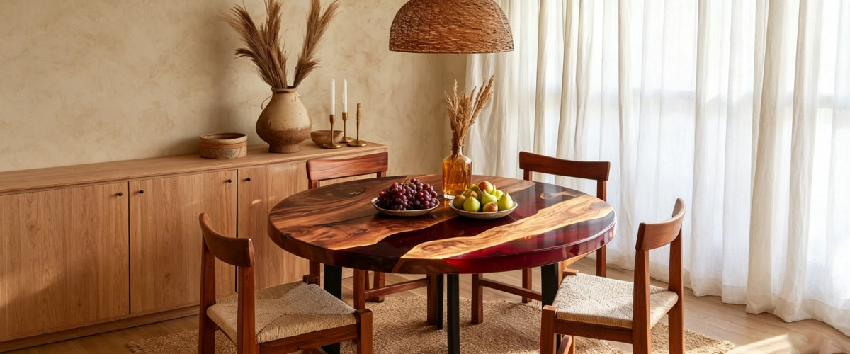 How to Match a Custom Epoxy Table with Flooring, Wall Colors, and Lighting