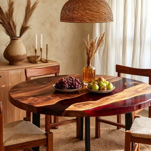 How to Match a Custom Epoxy Table with Flooring, Wall Colors, and Lighting