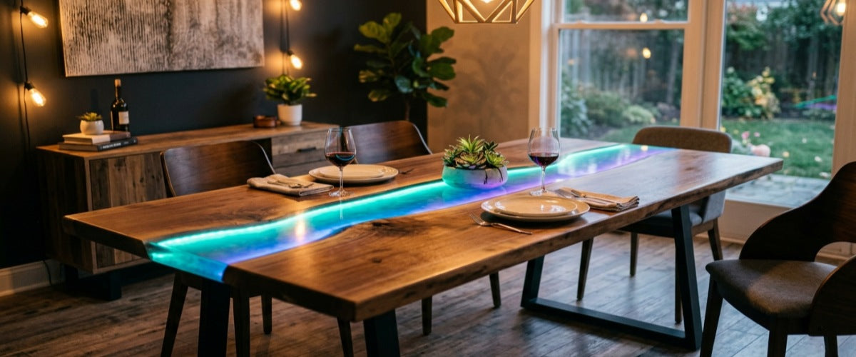 LED Fluorescent Epoxy Table Design Ideas for Unique Spaces ...