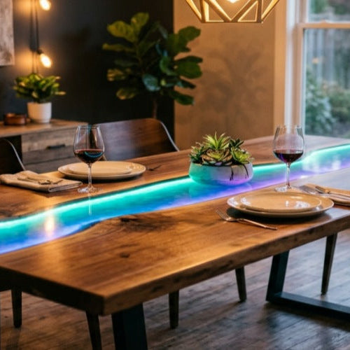LED Fluorescent Epoxy Table Design Ideas for Unique Spaces