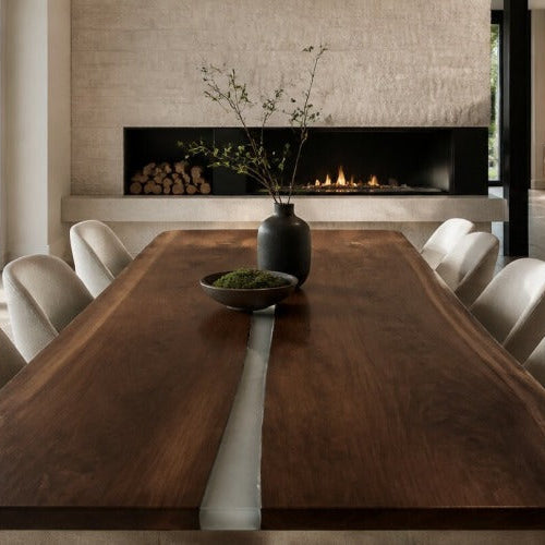 Black Walnut Epoxy Table Design Ideas for Custom Homes