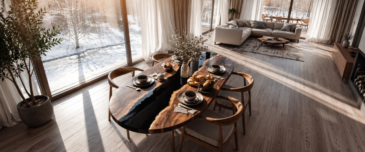 Modern Epoxy River Table Design Ideas Inspired by 2026 Interior Trends