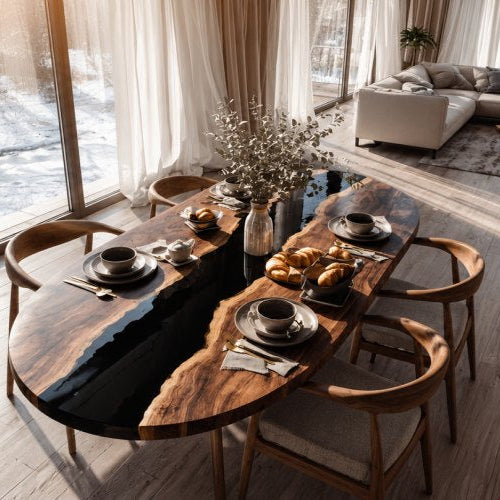 Modern Epoxy River Table Design Ideas Inspired by 2026 Interior Trends