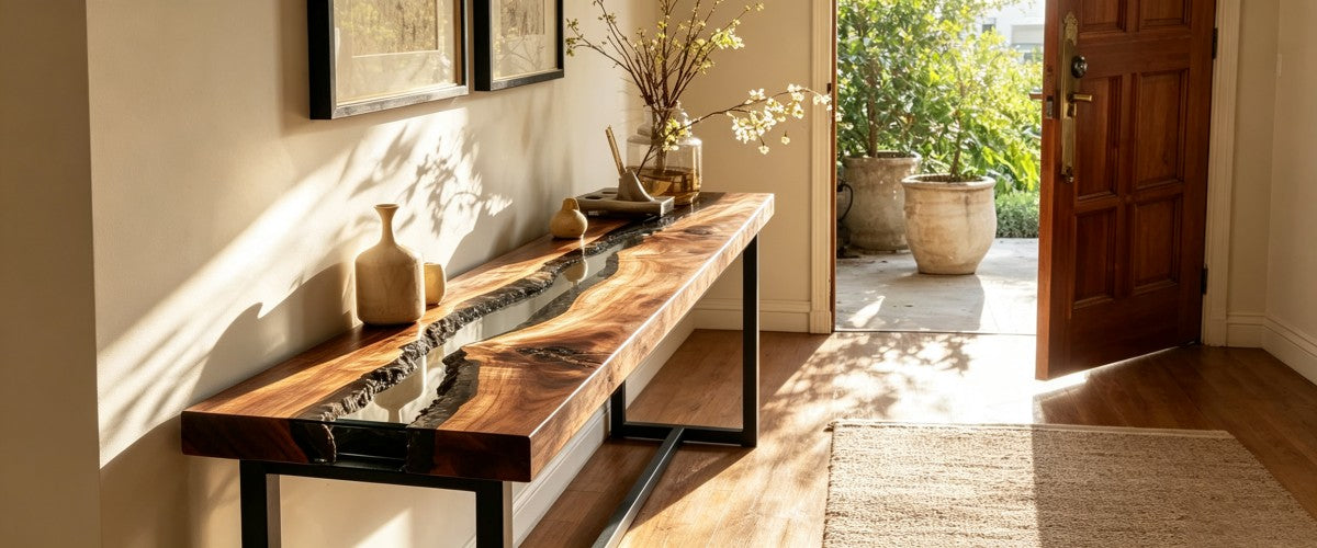 Console Tables for Entryway with Epoxy Resin Finish: Design Ideas, Buying Guide &amp; Styling Tips