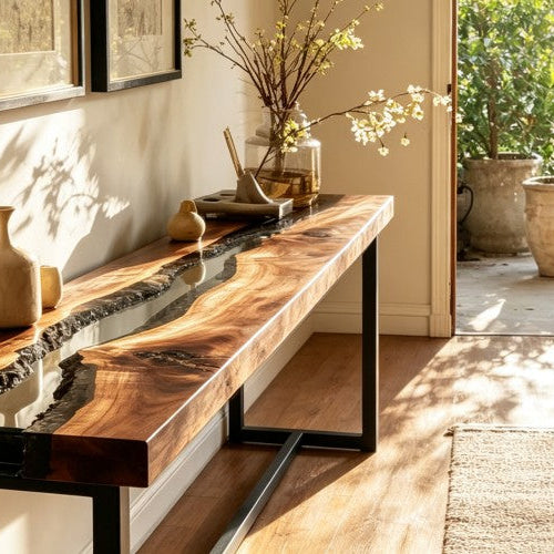 Console Tables for Entryway with Epoxy Resin Finish: Design Ideas, Buying Guide &amp; Styling Tips