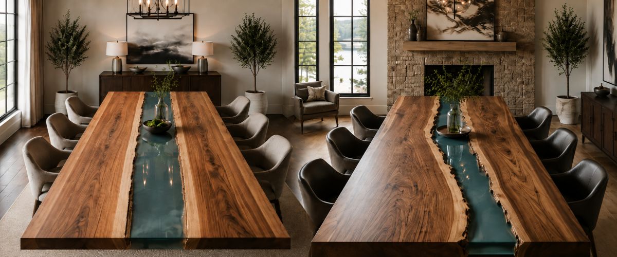 Why Symmetrical vs Asymmetrical Epoxy River Tables Change Room Vibe