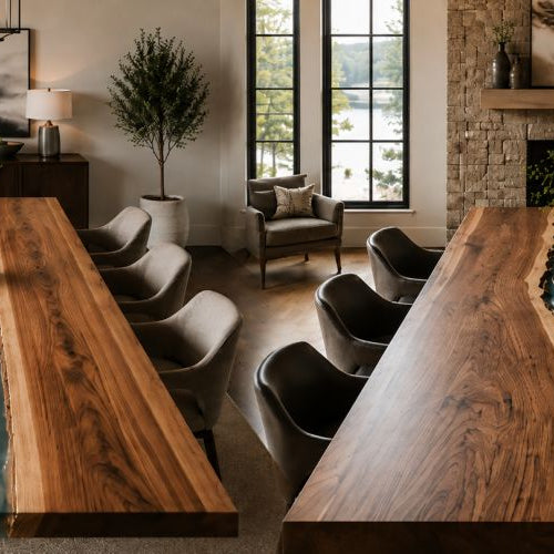 Why Symmetrical vs Asymmetrical Epoxy River Tables Change Room Vibe