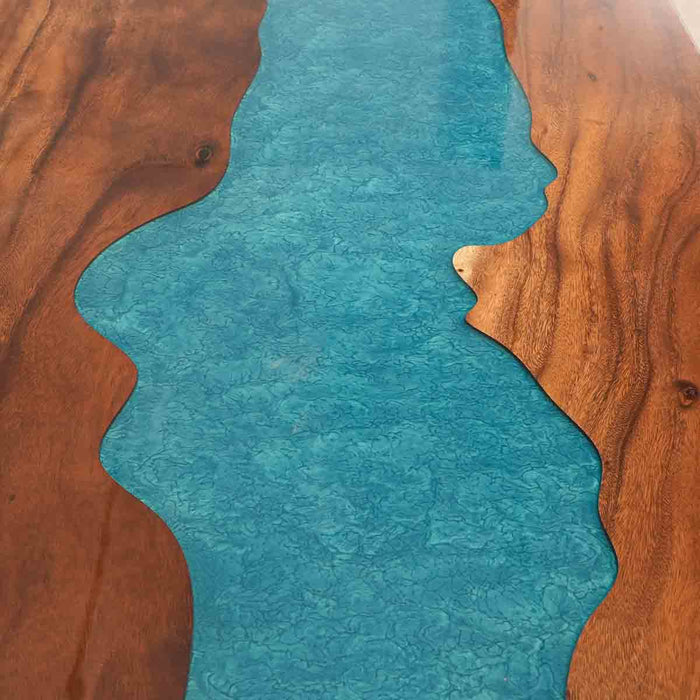 12-Person Walnut Epoxy Table in Modern Dining Room