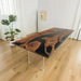 120 inch black walnut epoxy resin dining table for 10 to 12 people
