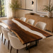 120 x 48 walnut white epoxy dining table for a modern dining room