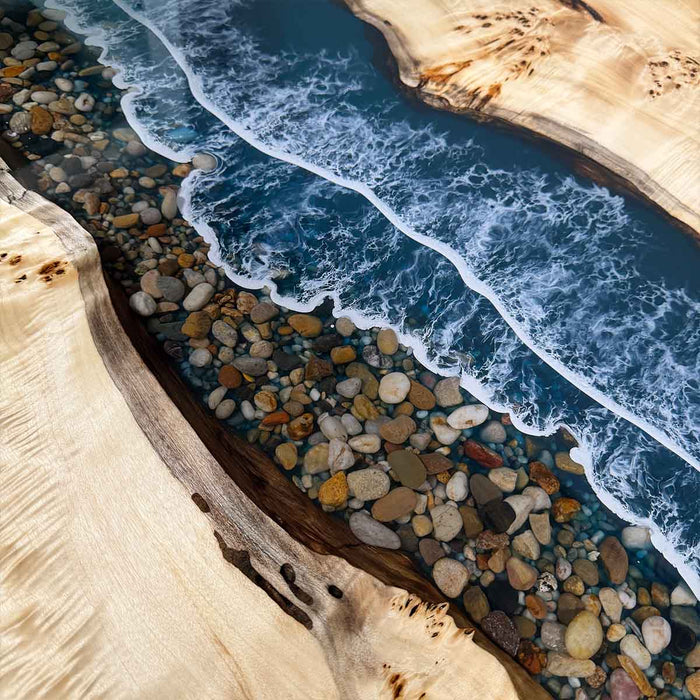 89.8”L x 35”W Live Edge Poplar River Table 8–10 Person In Stock and Pre-Order Table– S80