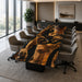 18 foot black walnut conference table with natural wood grain