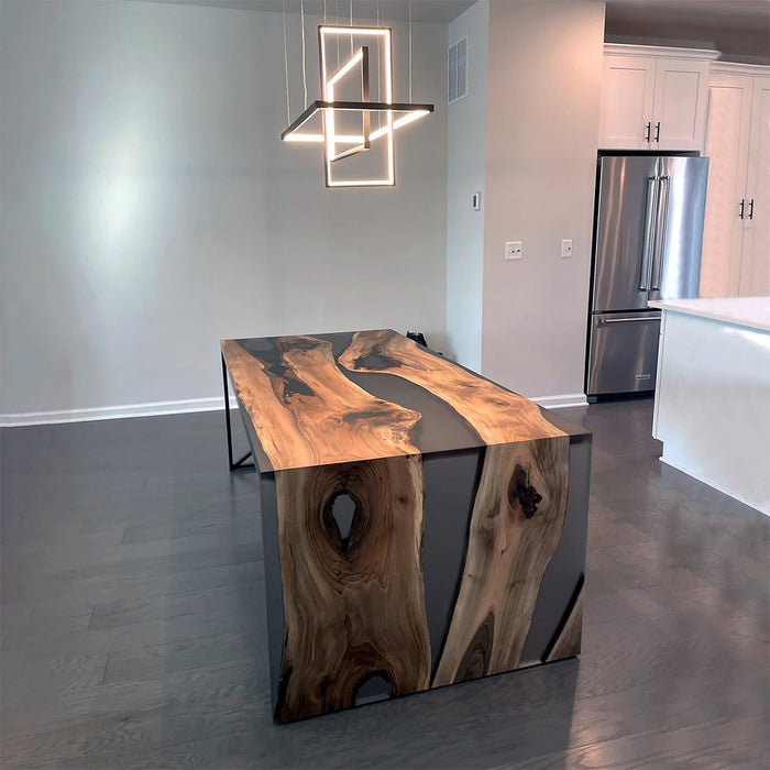 Custom Link for Jackie King 46"W x 80"L Black Walnut Epoxy Table