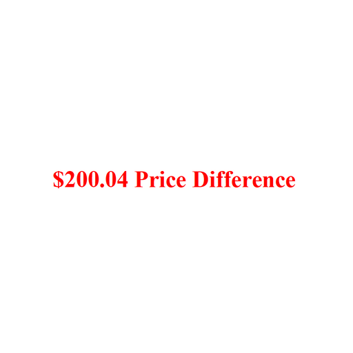 Red text on a white background indicating a price difference of $200.04.