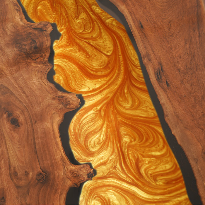 42" x 84" - Custom 50% Deposit Link for Joe Hickey - Black Walnut Amber Blaze Epoxy Table