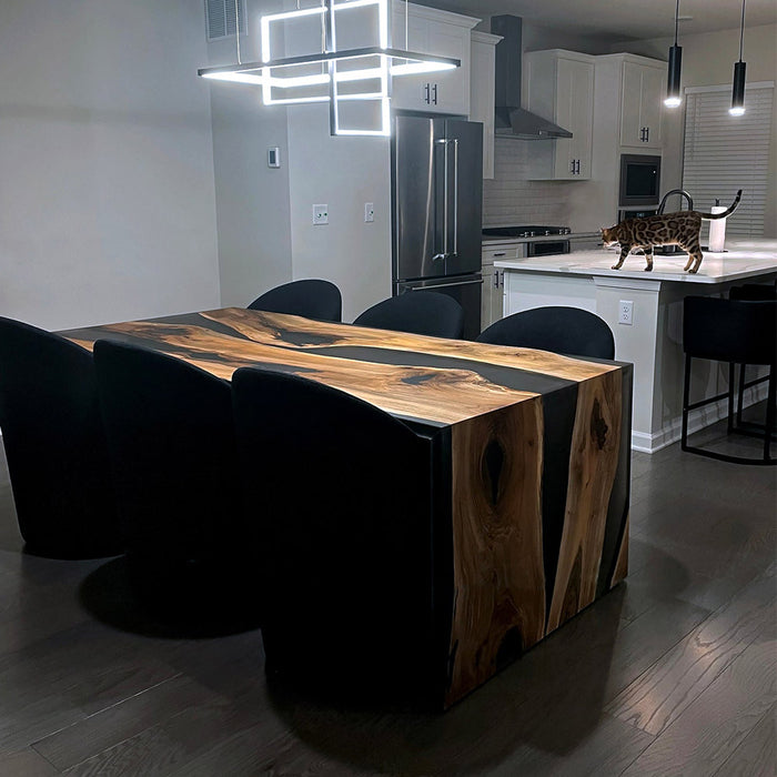 Custom Link for Jackie King 46"W x 80"L Black Walnut Epoxy Table