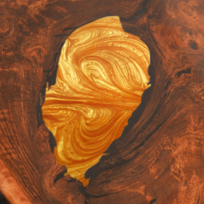 42" x 84" - Custom 50% Deposit Link for Joe Hickey - Black Walnut Amber Blaze Epoxy Table