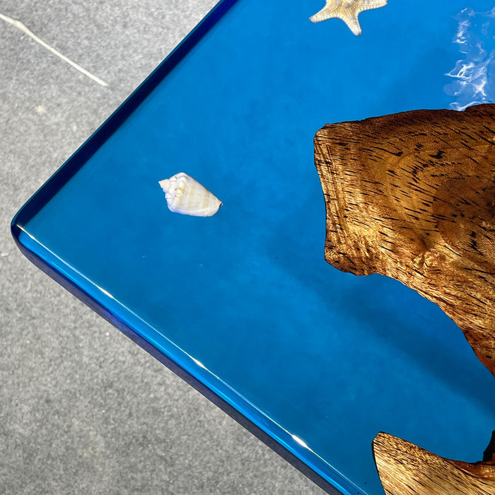 96″L × 48″W × 2″D Golden Camphor Wood River Dining Table – Ready to Ship in 7–15 Days - S50