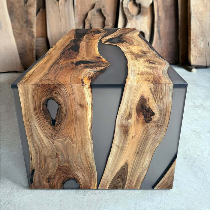 Custom Link for Jackie King 46"W x 80"L Black Walnut Epoxy Table