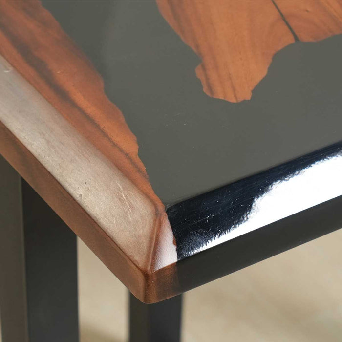 6-Person Black Walnut Epoxy Table in Modern Dining Room