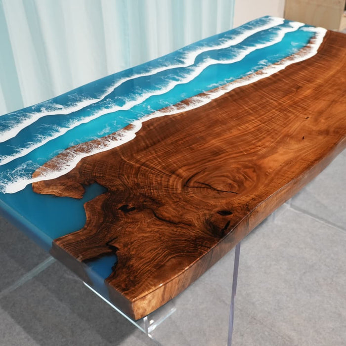 60 inch ocean wave dining table for a coastal dining room
