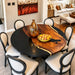 70 inch round black walnut epoxy dinning table with black resin