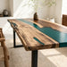 80 inch green resin dining table for a modern dining room
