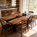 84 inch walnut black epoxy dining table for modern dining room