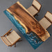 Ocean-inspired walnut resin dining table perfect for coastal kitchens
