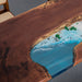 Handmade epoxy river dining table with walnut wood