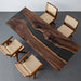 Black walnut epoxy dining table with minimalist modern design