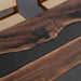 Handmade epoxy river table made from black walnut slab
