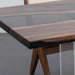 Modern live edge epoxy river table with black walnut wood