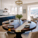 round wooden epoxy dinning table for cozy homes in florida