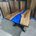 Handcrafted epoxy river table with walnut wood for dining spaces
