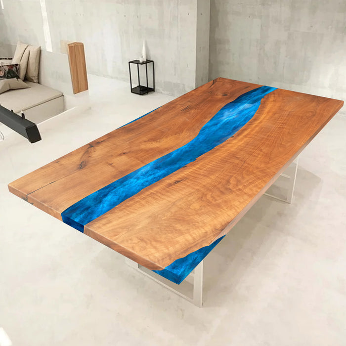 Luxury Olive Wood Epoxy Resin River Dining Table
