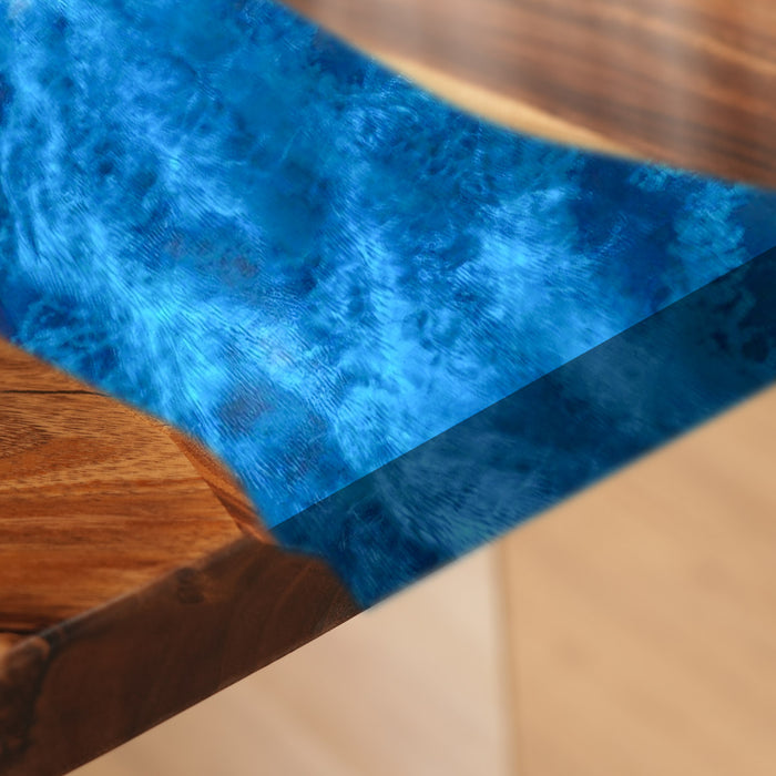 Luxury Walnut Wood Epoxy Dining Table for Elegant Spaces