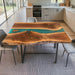 Handmade walnut resin table for modern interiors