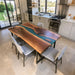 Live edge walnut epoxy dining table with resin river