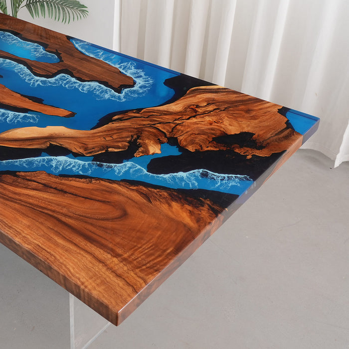 Live Edge Olive Wood Epoxy Resin Table for Modern Interiors