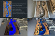 olive wood blue epoxy dinning table for kitchens in colorado