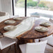 round black walnut epoxy resin table for kitchens & dinning rooms in florida