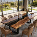 sleek wooden black epoxy resin table for living rooms in california