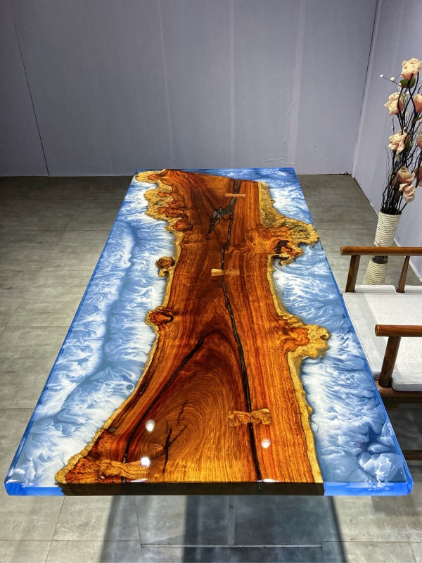 Custom Blue Ocean Epoxy Conference Table