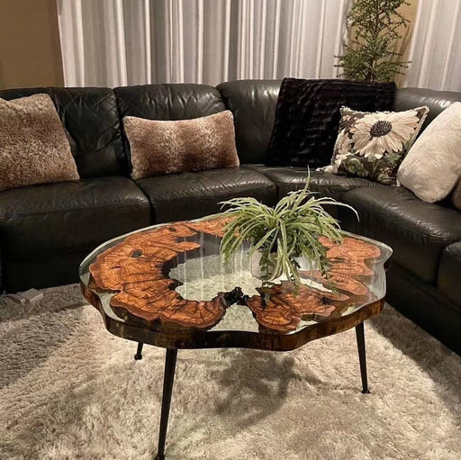 Custom Epoxy Resin Round Coffee Table