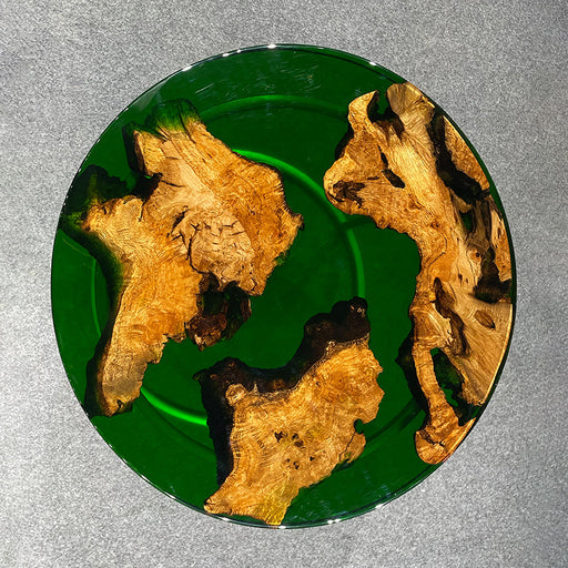 Custom Green Round Epoxy Coffee Table
